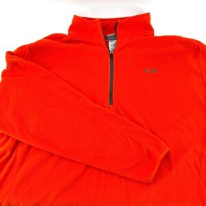 Cold Gear by Champion Shirt Men's XXL 1/4 Zip Pullover Stand Up Neck Orange
